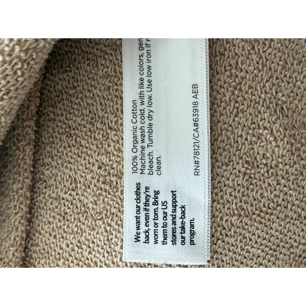 Eileen Fisher Size Small Organic Cotton French Terry Popover Sweatshirt Tan - Picture 11 of 12